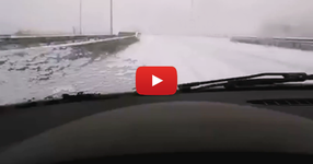 Гледайте как този ненормален албанец кара със 140 км/ч през снега по магистралата! (ВИДЕО)