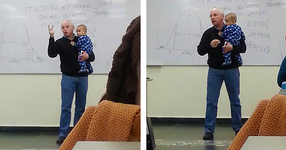 Студентка реши да отиде със своето дете на лекции. То започна да плаче, но тогава професорът направи нещо впечатляващо....